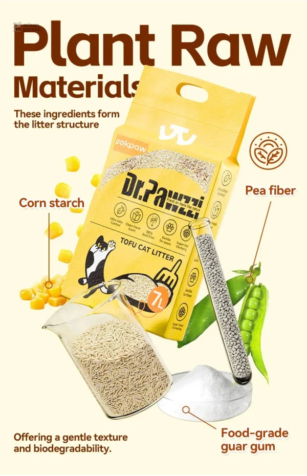 Litière bio pour chats, modèle TofuPure