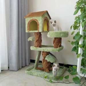 Arbre à chat TreeTopDream multi-niveaux avec maison de luxe