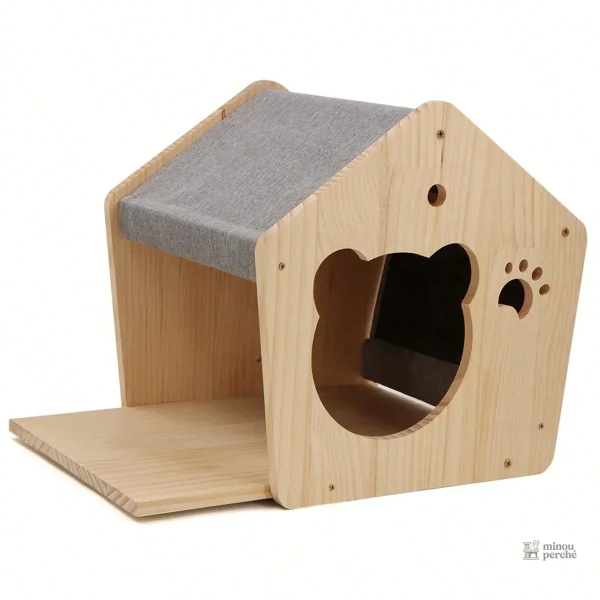 Habitat en bois pour chats, esthétique et pratique
