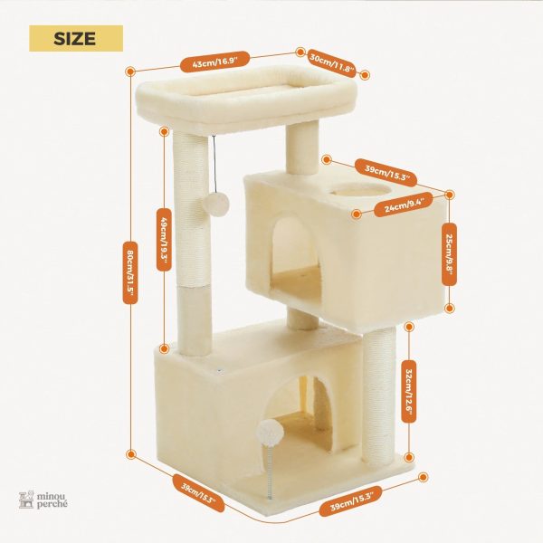 Maison pour chat moderne avec griffoir et cactus