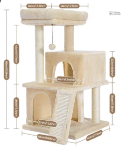 Arbre à chat design avec cactus intégré