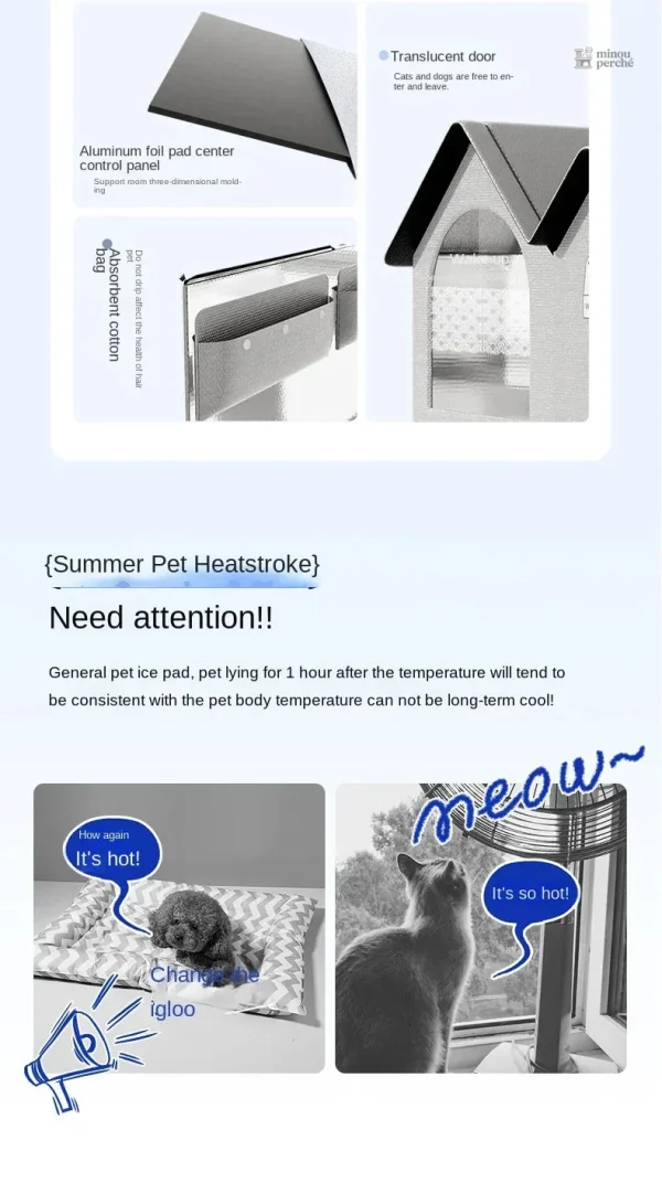 Maison pour chat avec ventilation pour le confort estival