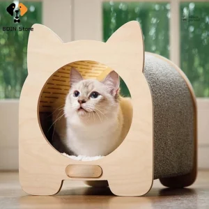 Maison en bois pour chat 3 en 1 avec griffoir