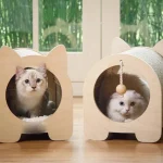 Griffoir pour chat en bois, design fonctionnel
