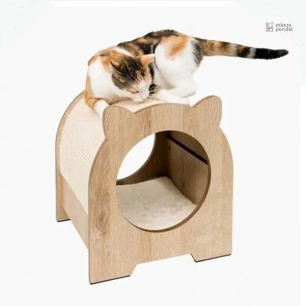 Maison pour chat en bois, espace de jeu confortable