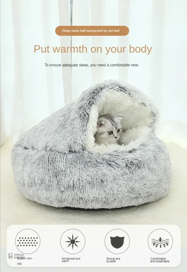 Panier doux pour chat, conçu pour la détente