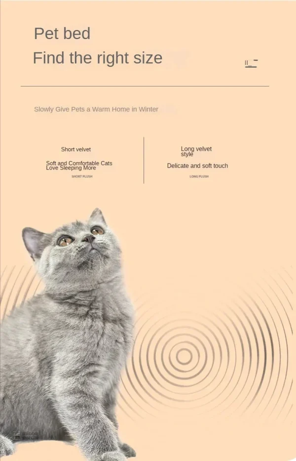 Panier pour chat, anti-stress et douillet