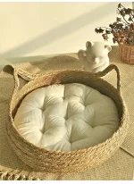 Panier douillet en osier pour animaux de compagnie