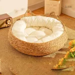 Panier douillet en osier pour chats