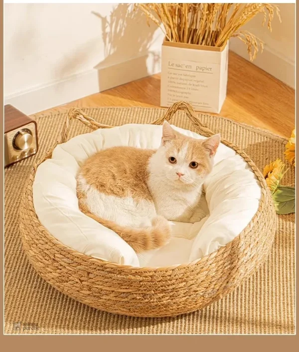Panier doux en osier pour chats