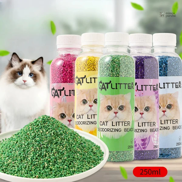 Perles anti-odeurs pour litière de chat longue durée