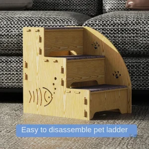 Escalier en bois pour félins, facile à utiliser