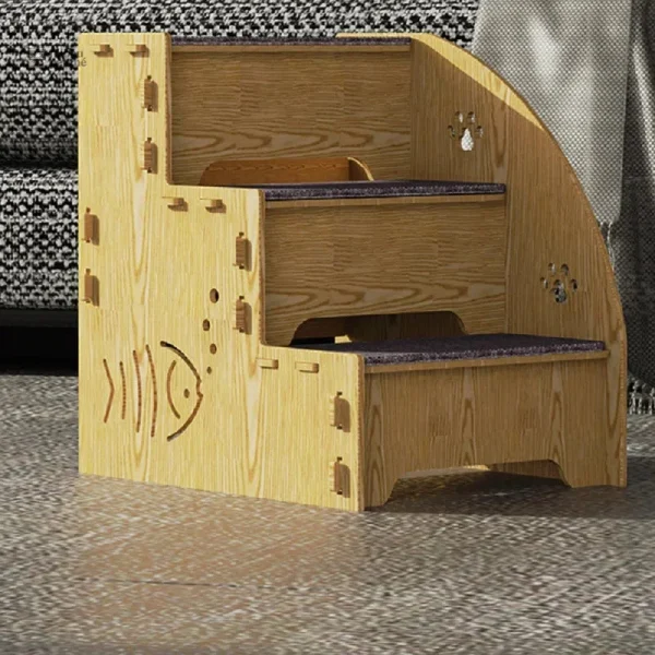 Escalier pour chat, confort et style en bois