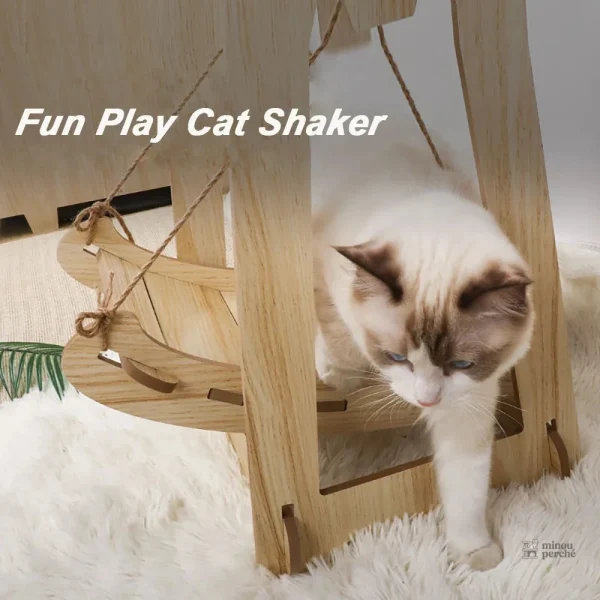 Design en bois naturel pour chats actifs