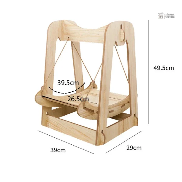 Balançoire pour chat, élégance et confort en bois