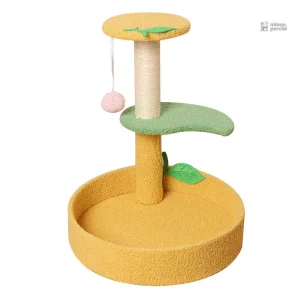 Petit arbre à chat Teddy jaune pour félins