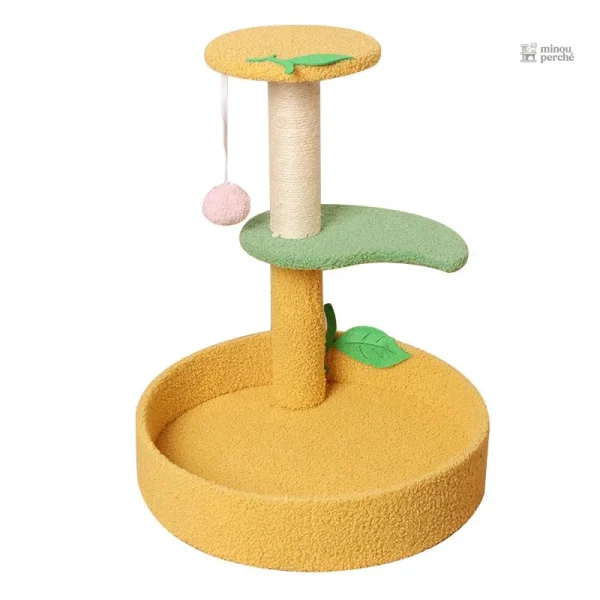 Petit arbre à chat Teddy jaune pour félins