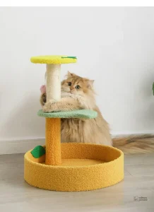 Arbre à chat compact pour petits chats jaunes