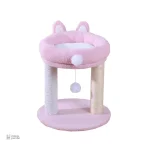 Arbre à chat en forme de lapin rose, confortable et stylé