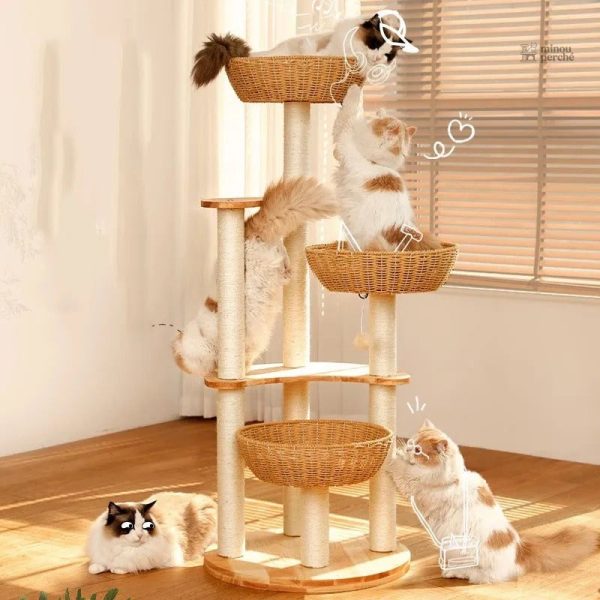 Arbre à chat Design en Bois Massif - SkyNest