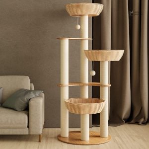 Arbre à chat en bois pour un intérieur moderne