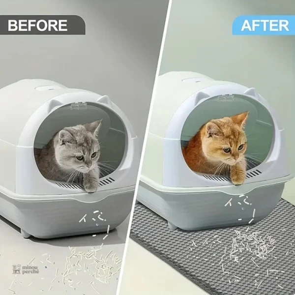 Tapis de litière pour chat, texture alvéolée pratique