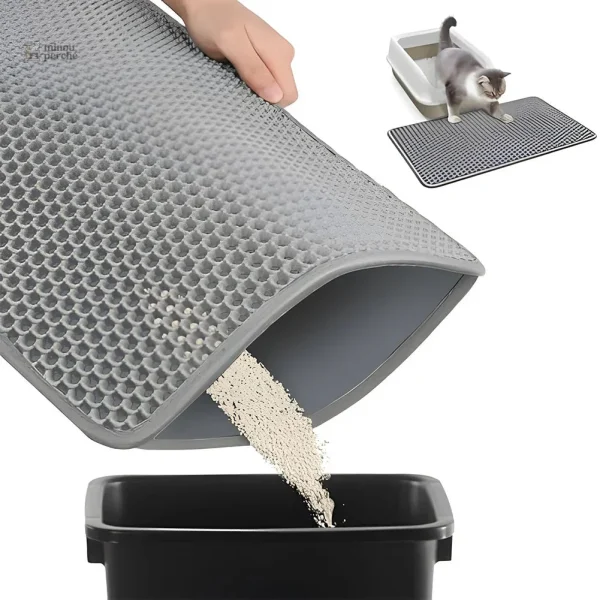 Tapis de litière pour chat double couche 40x60 cm