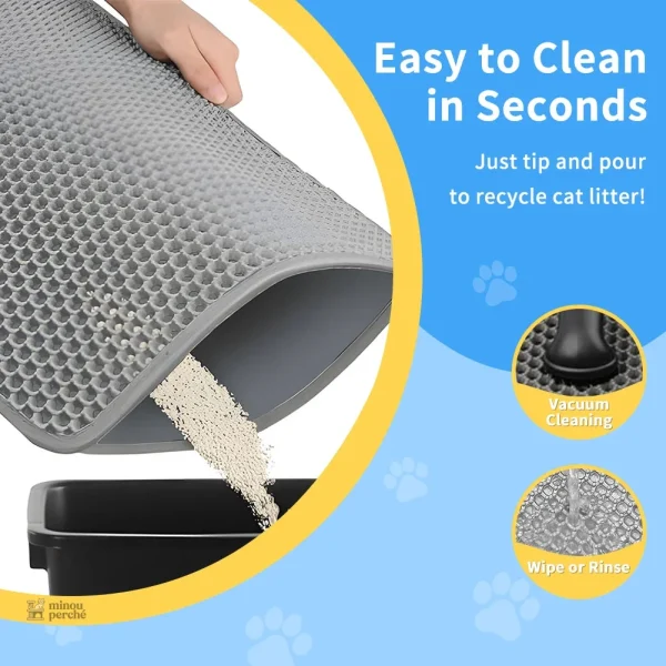 Tapis de litière en matériau double couche, 40x60 cm