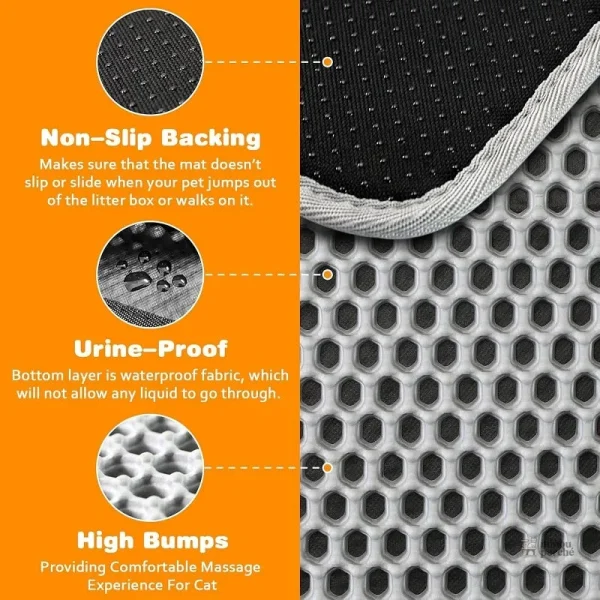 Tapis de litière antidérapant XXL pour un usage pratique