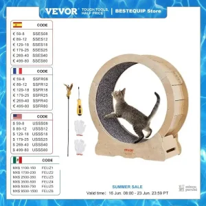 Roue à chat en bois pour un jeu silencieux