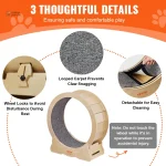 Roue à chat en bois, design élégant et fonctionnel