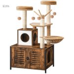 Arbre à Chat Bois LuxeNest avec Bac à Litière - vue 2
