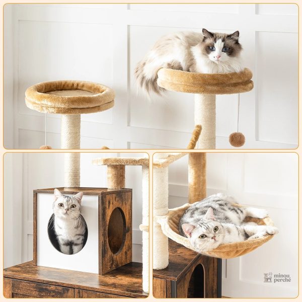 Arbre à Chat Bois LuxeNest avec Bac à Litière - vue 6