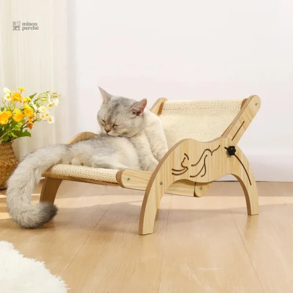 Transat en bois pour chat, modèle RelaxPaws